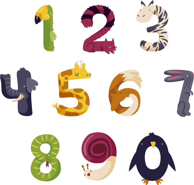 Tapis vinyle animal avec des chiffres animaliers - TenStickers