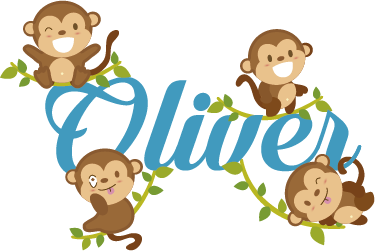 Tapis vinyle animal enfantin de singes - TenStickers