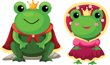 Tapis vinyle animal grenouilles roi et reine - TenStickers