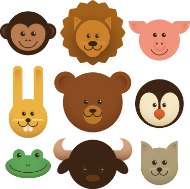 Tapis vinyle animal créatures heureuses - TenStickers