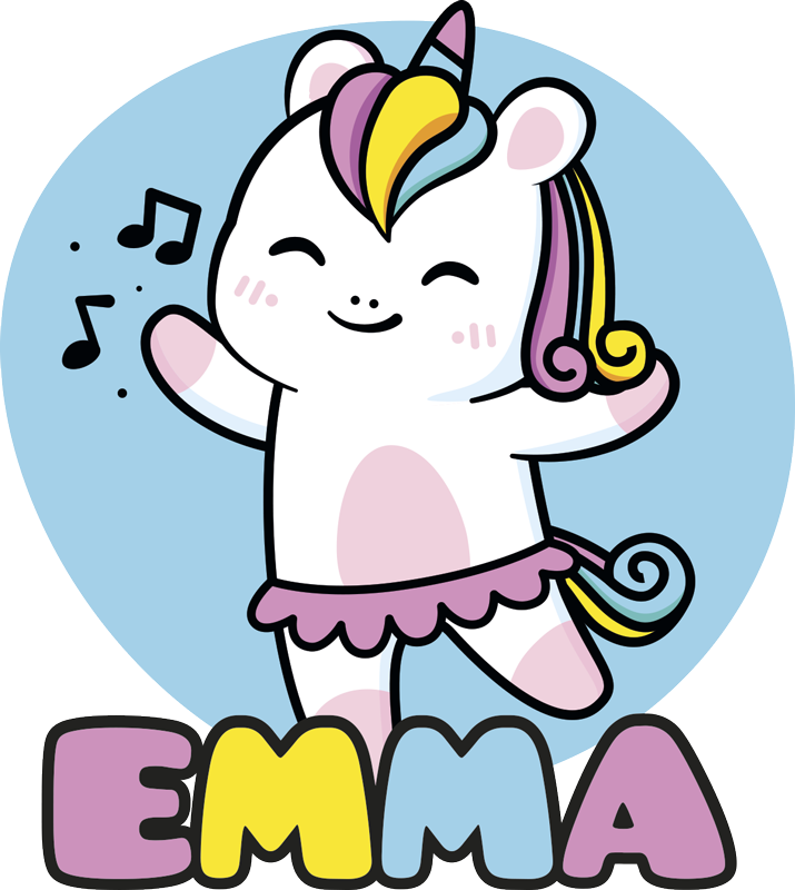 Tapis vinyle animal licorne ballerine - TenStickers