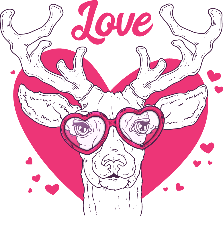 Tapis vinyle animal amour des cerfs - TenStickers