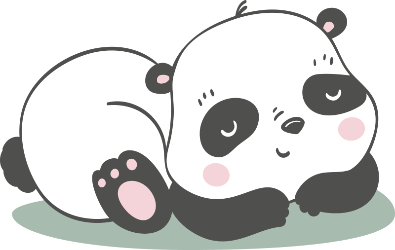 Tapis vinyle animal illustration panda - TenStickers