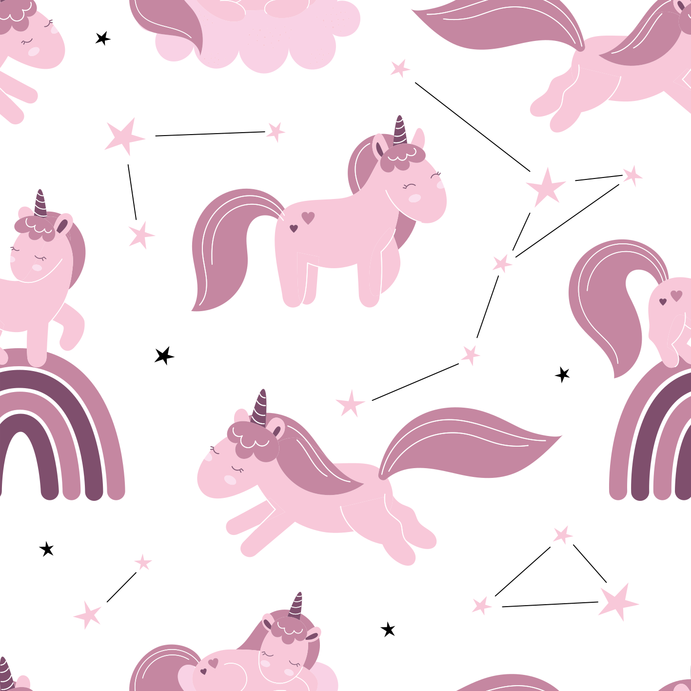 Tapis vinyle animal licornes et constellations - TenStickers