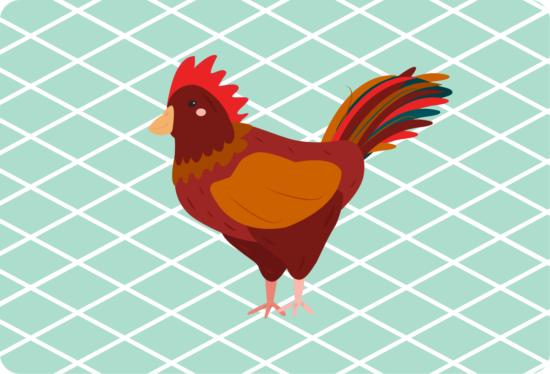 Tapis vinyle animal coq rouge de profil - TenStickers