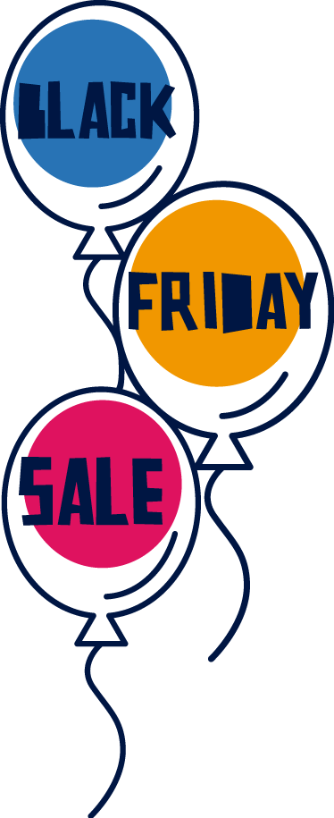 Tapis vinyle black friday ballons d'air colorés - TenStickers