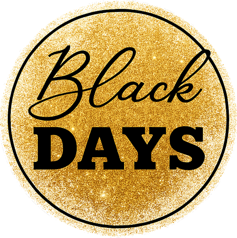 Tapis vinyle black friday blanc et or "jours noirs" - TenStickers