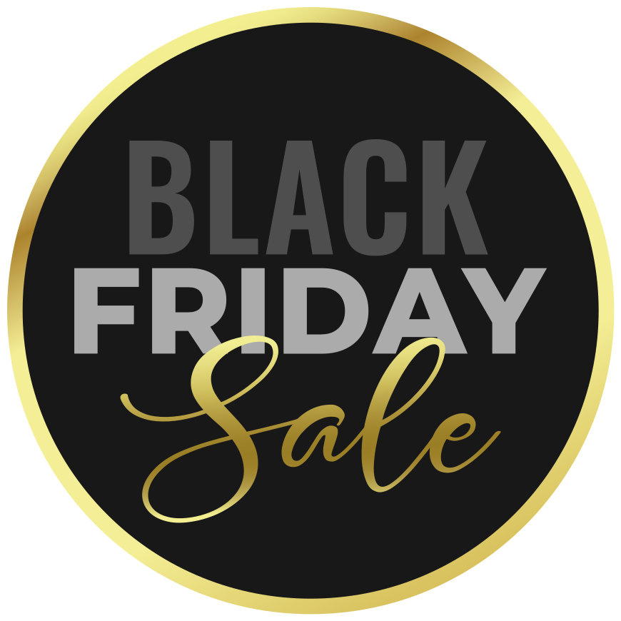 Tapis vinyle black friday fond noir doré - TenStickers