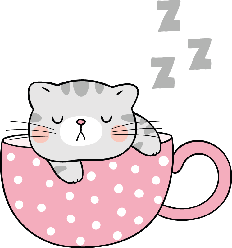 Tapis vinyle animal chat qui dort - TenStickers
