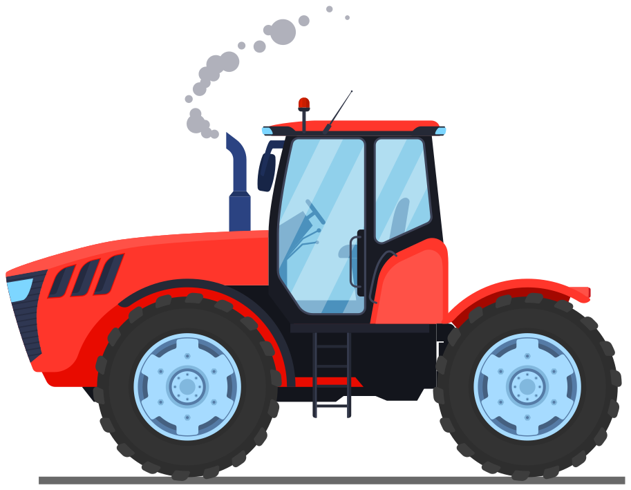 Tapis vinyle animal tracteur rouge de ferme - TenStickers