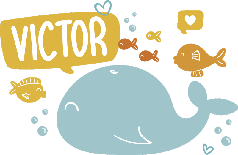 Tapis vinyle animal design adorable de baleine - TenStickers