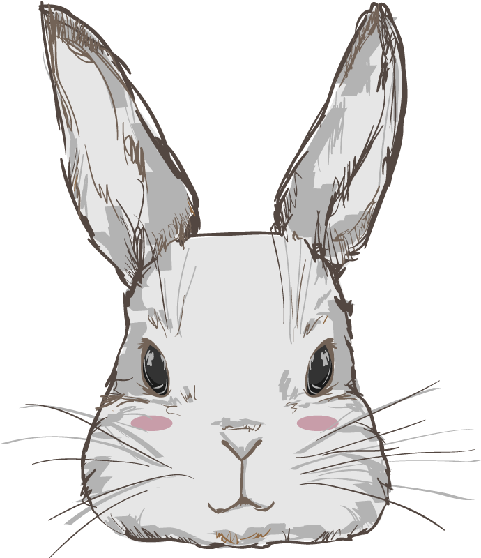 Tapis vinyle animal tête de lapin mignon - TenStickers