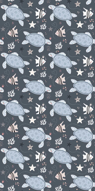 Tapis vinyle animal tortues et poissons sous la mer - TenStickers