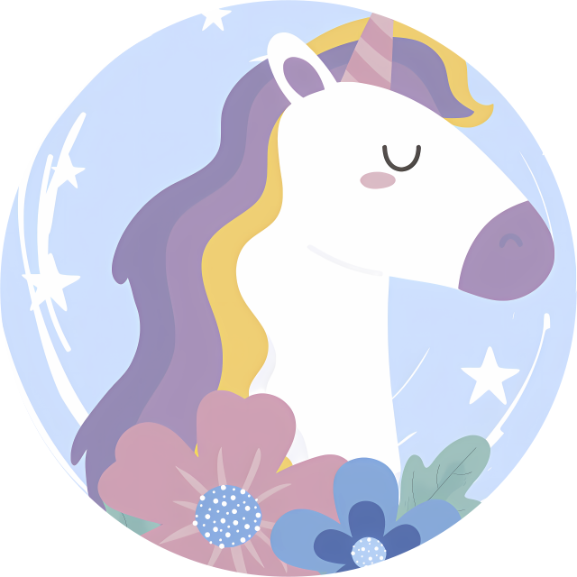 Tapis vinyle animal licorne aux cheveux brillants - TenStickers
