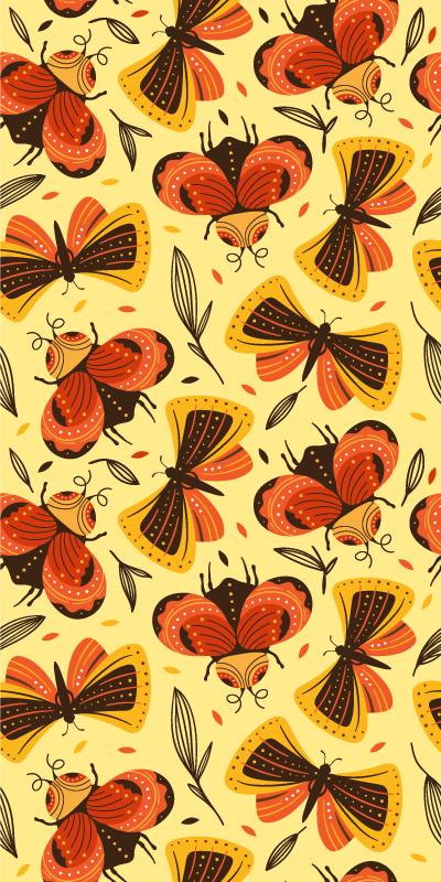 Tapis vinyle animal image de papillon sur fleur - TenStickers