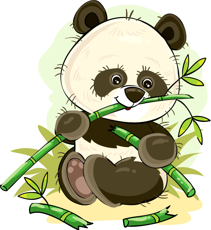 Tapis vinyle animal panda mignon - TenStickers