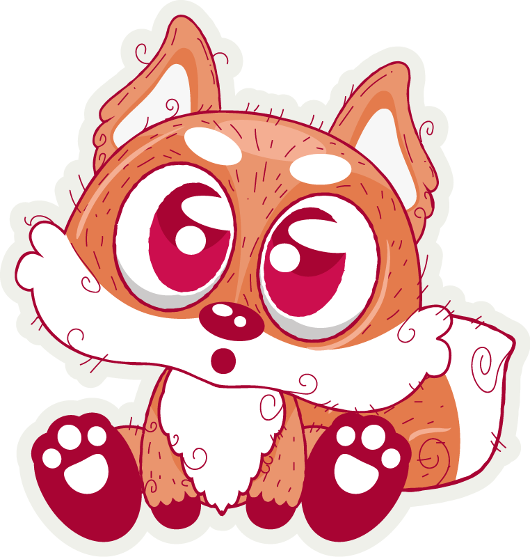 Tapis vinyle animal renard anime mignon - TenStickers