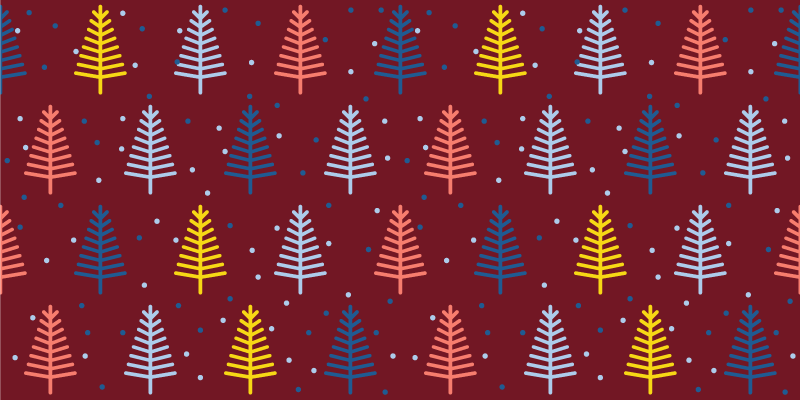 Tapis vinyle noël motif coloré de sapins - TenStickers