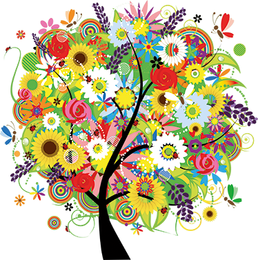 Tapis vinyle plantes arbre d'été - TenStickers
