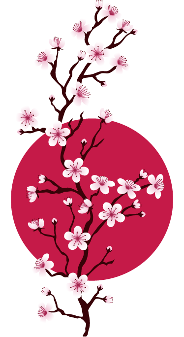 Tapis vinyle plantes branches de cerisier japonais - TenStickers
