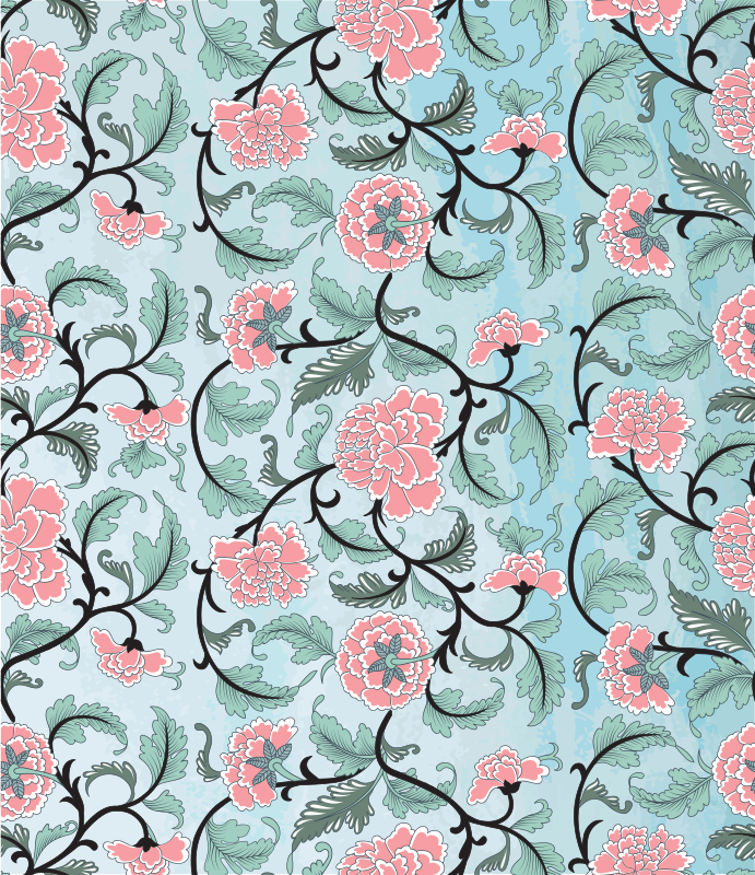 Tapis vinyle plantes fleurs japonaises pour fenêtres - TenStickers