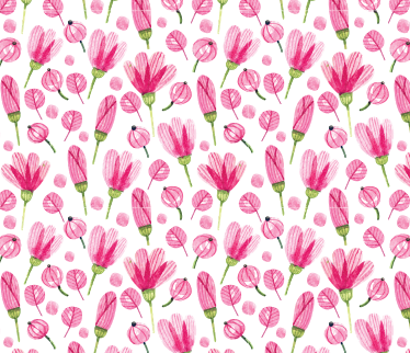 Tapis vinyle plantes fleurs aquarelle roses - TenStickers
