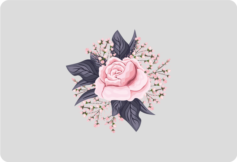 Tapis vinyle plantes design floral incroyable en rose - TenStickers