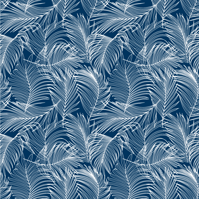 Tapis vinyle plantes feuilles bleues élégantes - TenStickers