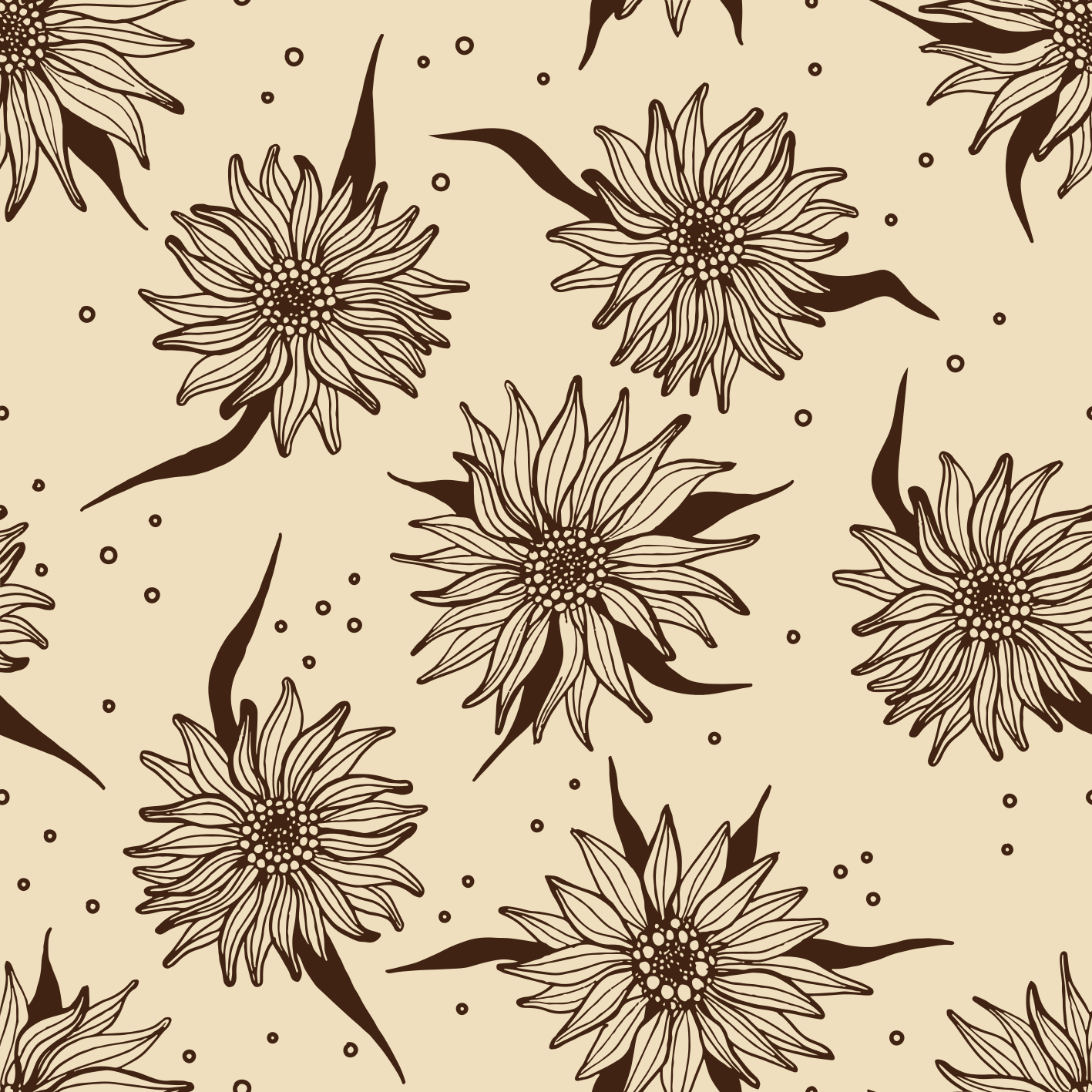Tapis vinyle plantes tournesol ancien - TenStickers