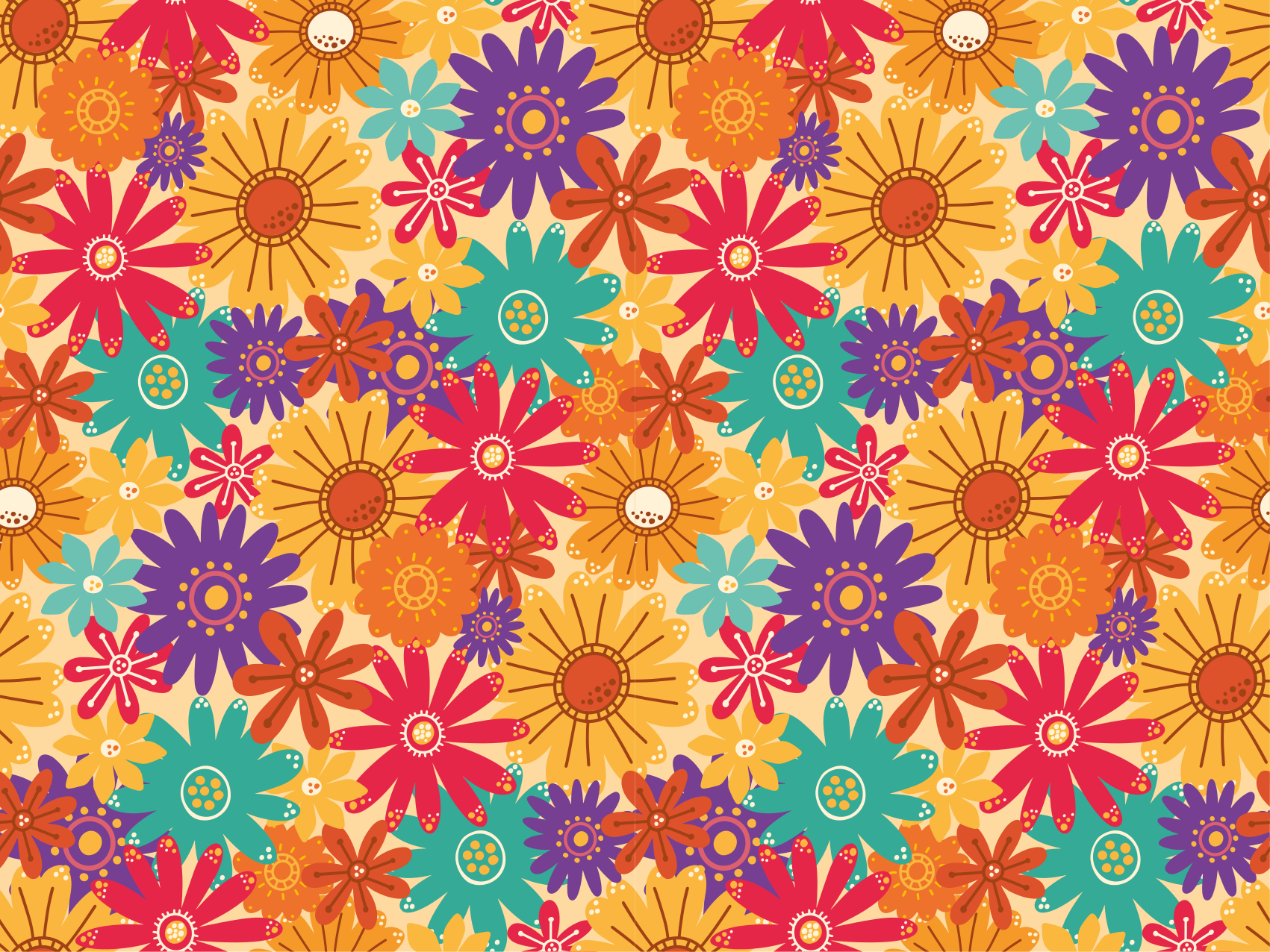 Tapis vinyle plantes lot de fleurs - TenStickers