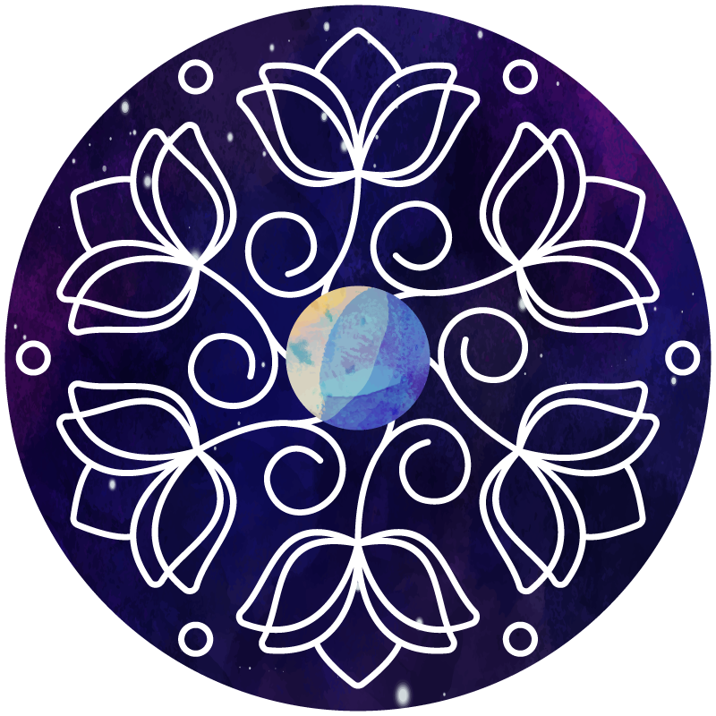 Tapis vinyle plantes motif lotus - TenStickers