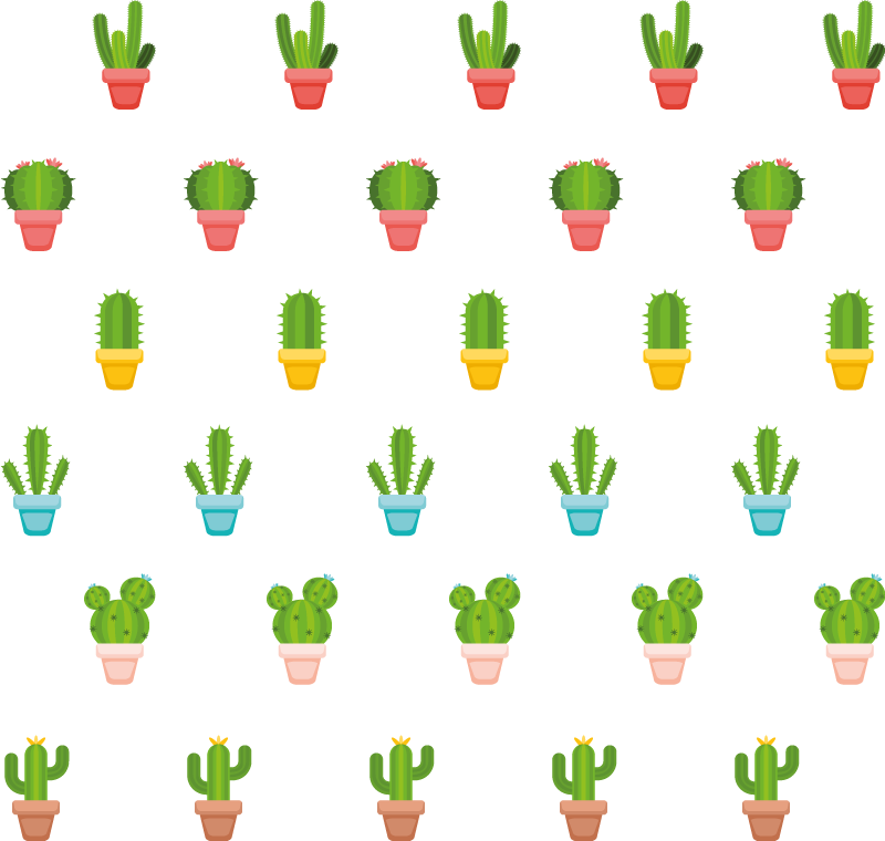 Tapis vinyle plantes motifs cactus - TenStickers