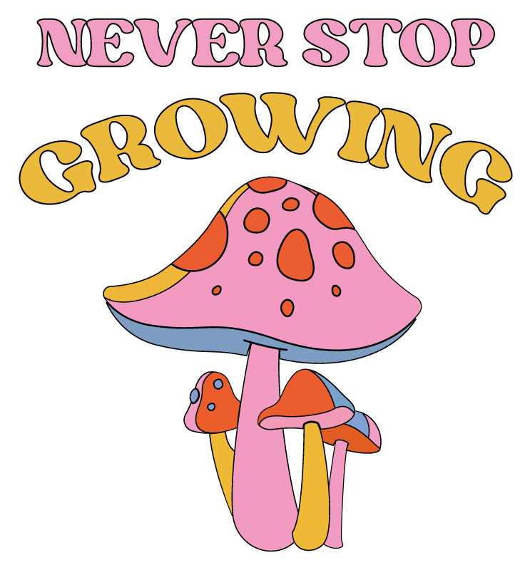 Tapis vinyle plantes croissance de champignons ludiques - TenStickers