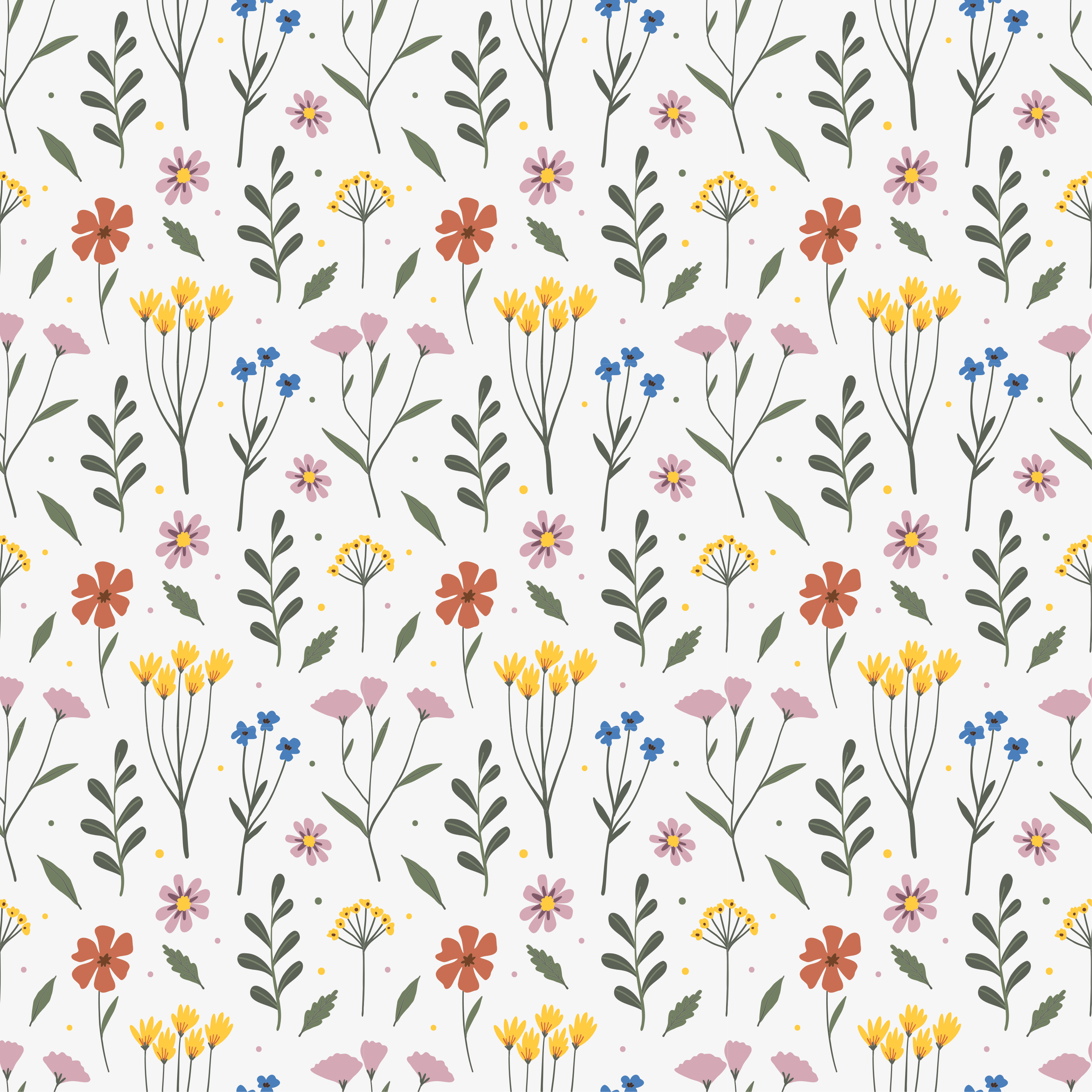 Tapis vinyle plantes motif fleurs multicolores - TenStickers