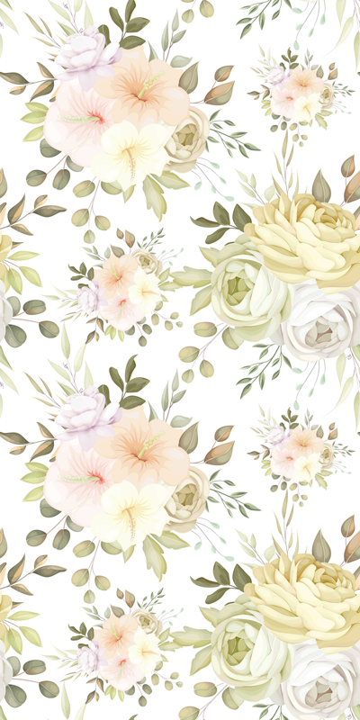 Tapis vinyle plantes motif floral magnifique - TenStickers