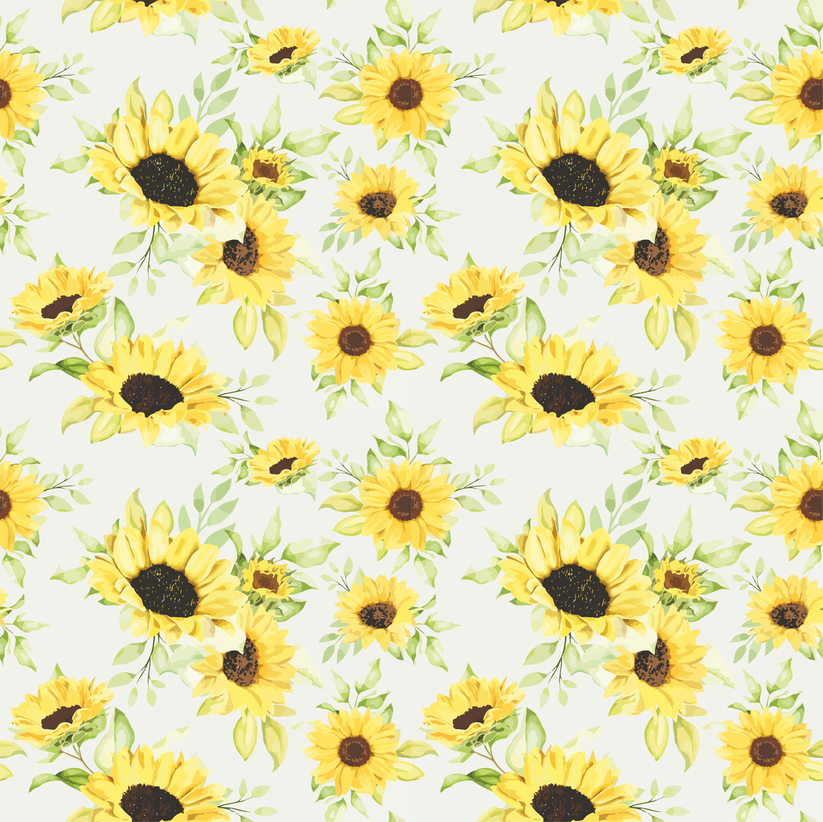 Tapis vinyle plantes tournesols aquarelle - TenStickers