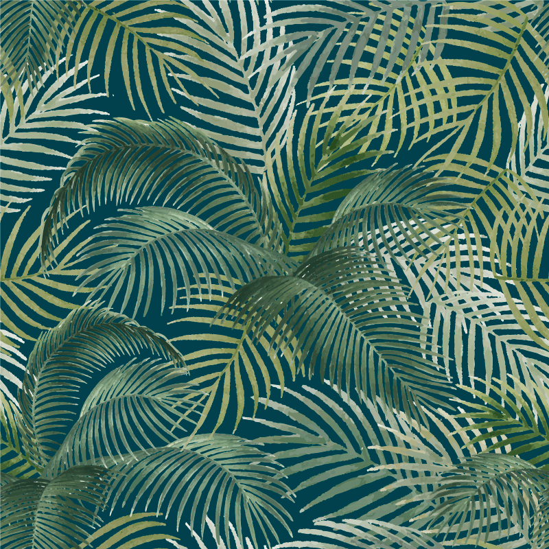 Tapis vinyle plantes motif feuilles tropicales - TenStickers