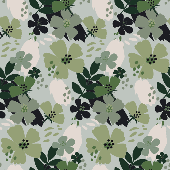 Tapis vinyle plantes motifs floraux tons verts - TenStickers