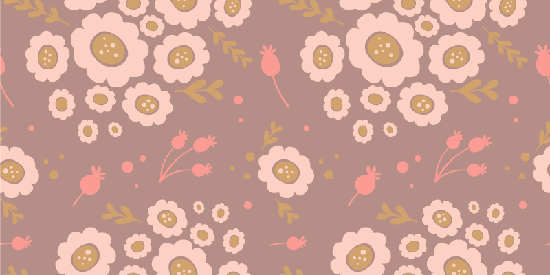 Tapis vinyle plantes motif pastel - TenStickers