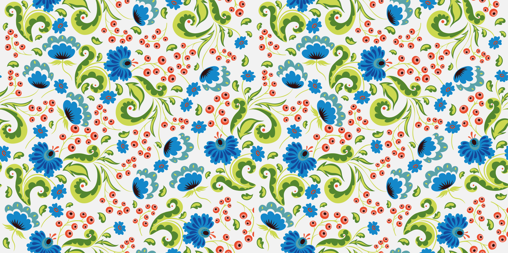Tapis vinyle plantes fleurs vertes et bleues partout - TenStickers