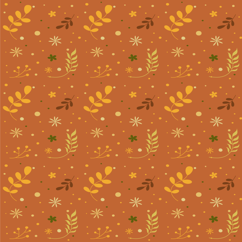 Tapis vinyle plantes design feuillage orange - TenStickers
