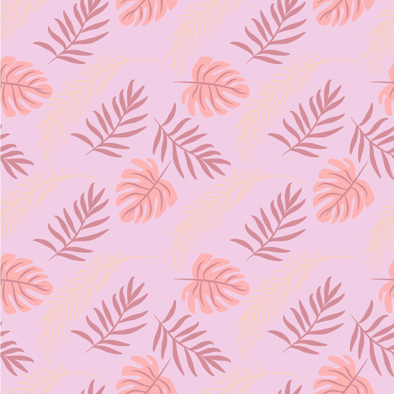 Tapis vinyle plantes design de feuilles tropicales roses - TenStickers