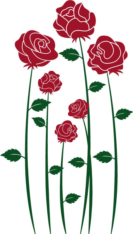 Tapis vinyle salle à manger roses rouges - TenStickers