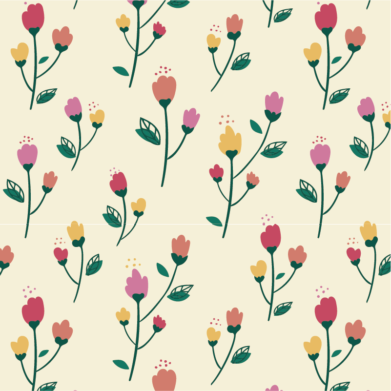Tapis vinyle plantes coquelicots peint à la main - TenStickers