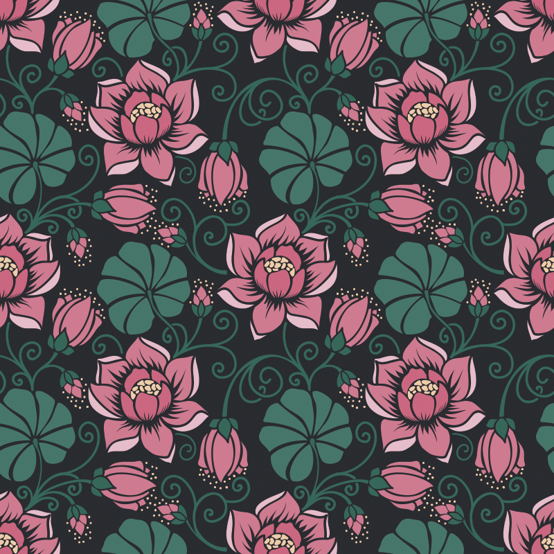 Tapis vinyle plantes grimpantes fleuries - TenStickers