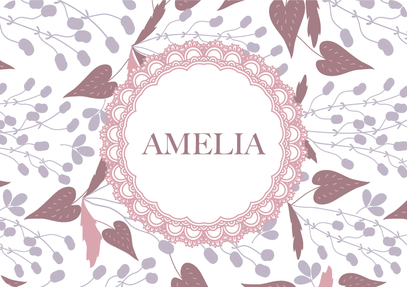 Tapis vinyle plantes motif vintage pastel - TenStickers