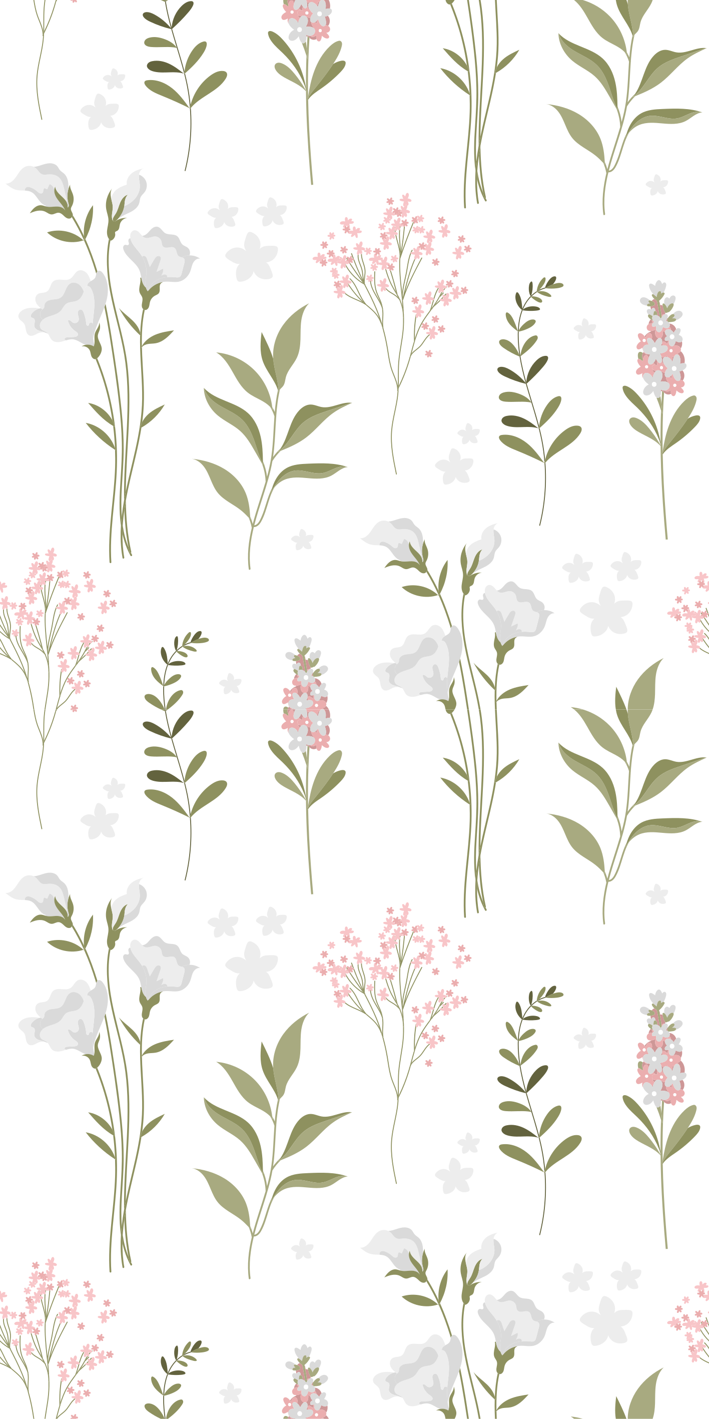 Tapis vinyle plantes motif fleurs sauvages minimaliste - TenStickers