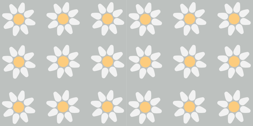 Tapis vinyle plantes motif marguerites - TenStickers