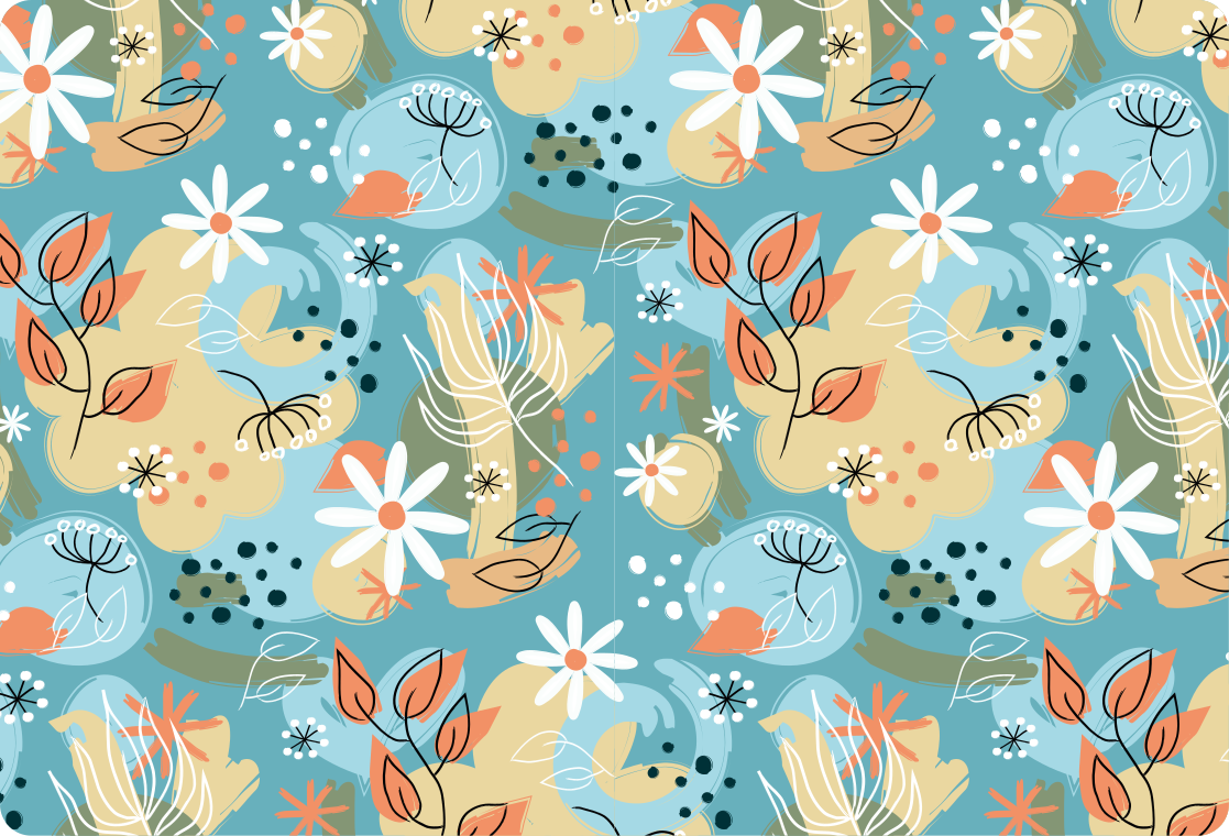 Tapis vinyle plantes fond plat abstrait - TenStickers