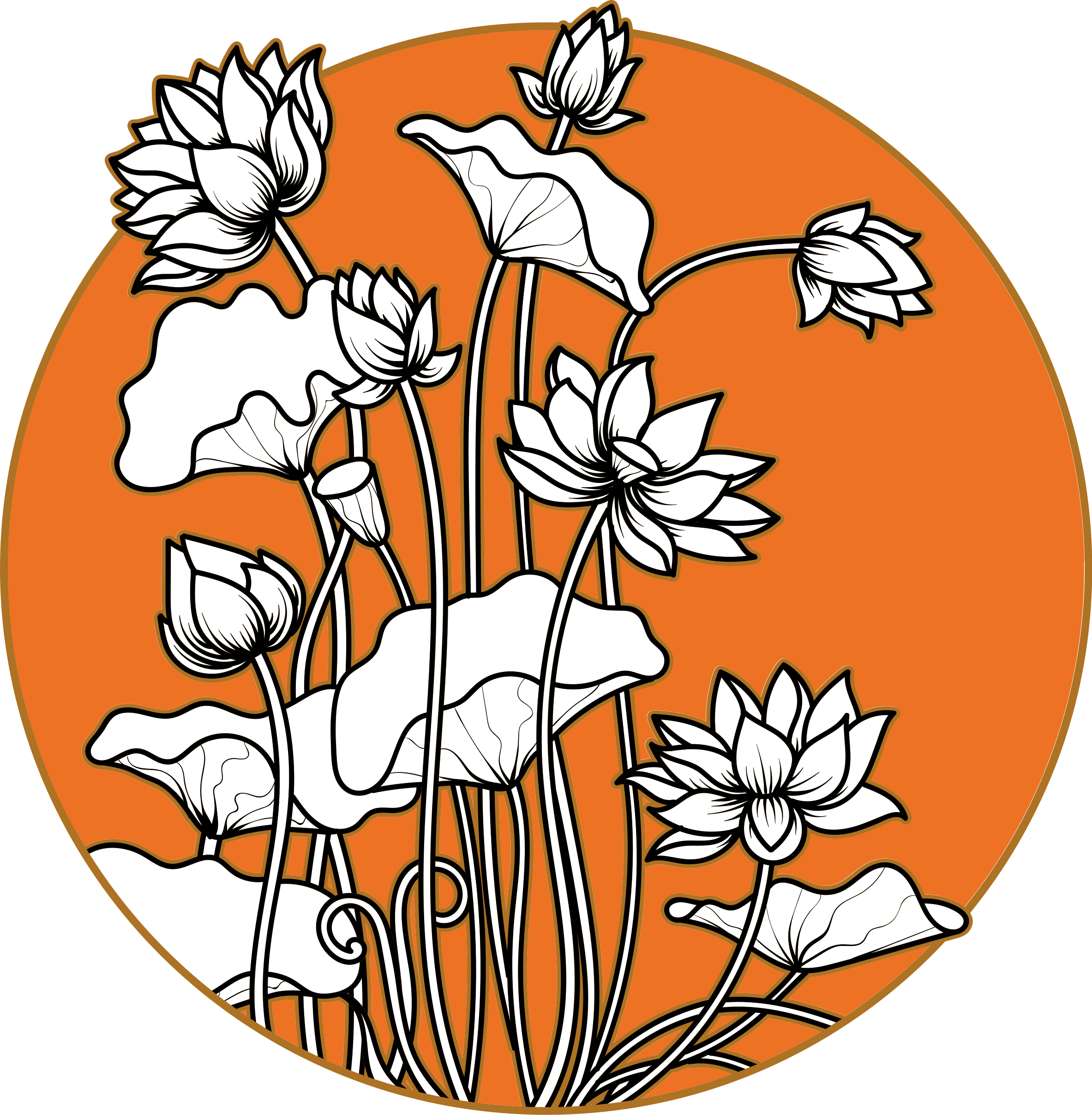 Tapis vinyle plantes illustration de lotus - TenStickers